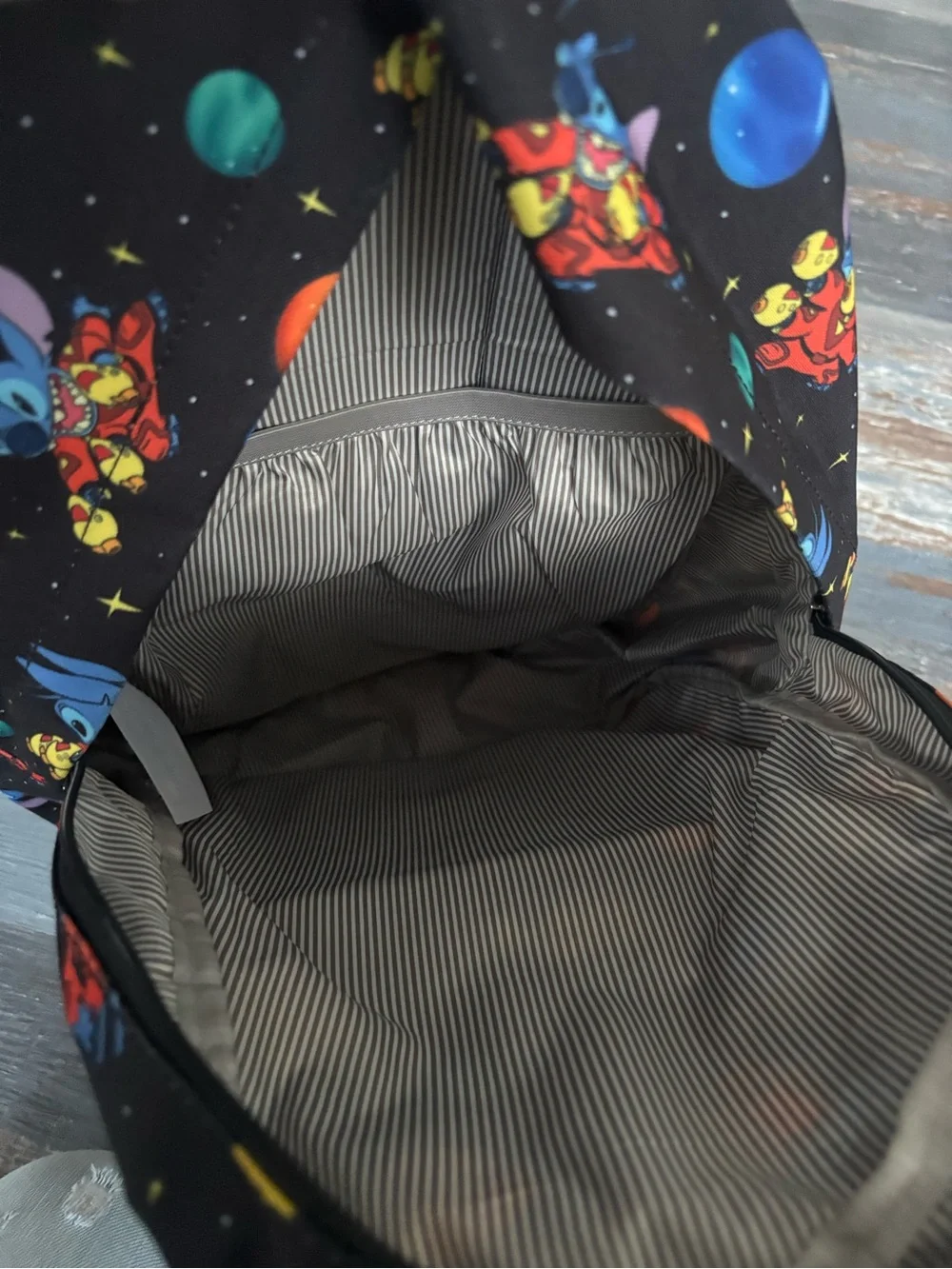 Loungefly Disney Lilo and Stitch Space Allover Print Nylon Backpack Bag